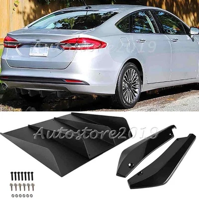 For Ford Fusion 2010-2020 Rear Bumper Diffuser 4-Fins Lip Splitter + Rear Spats - Image 1 of 4