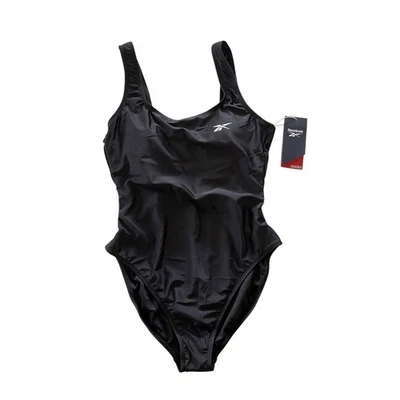 Reebok Black Scoop-Neck Athletic One-Piece Swimsuit Size M NWT $62 - Image 1 of 4