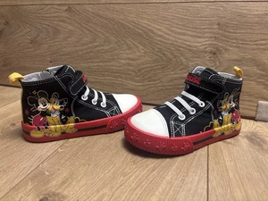 Disney Mickey Mouse Kinder High Top Schuhe Größe 9 schwarz rot Canvas Turnschuhe - Bild 1 von 10