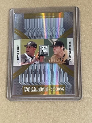 2007 Donruss Elite College Ties Card David Price Casey Weathers (328/500) - Image 1 of 2