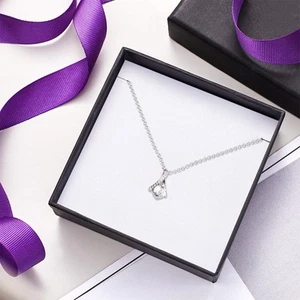 Eternal Love Cubic Zirconia Pendant Necklace Jewellery Gift Valentines Romantic - Picture 1 of 1