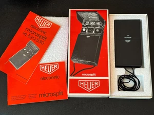 Vintage 1970's HEUER Microsplit HL-530 LED Electronic Stopwatch Complete RARE! - Picture 1 of 7