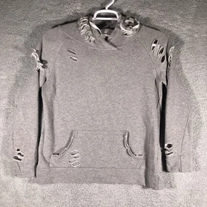 Sudadera con capucha Chelsea DeBoer Destroyed para mujer gris medio al aire libre desgastado Gorpcore - Imagen 1 de 12