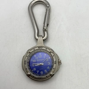 Remington Carabiner Pocket Watch Men 41mm Silver Tone - Picture 1 of 6