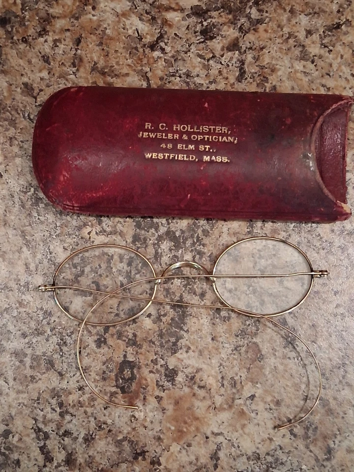 Antiguo Victoriano Oro Amarillo Relleno GF Optometrista Doctor Gafas Westfield Ma Foto 1 de 1