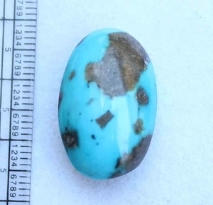 24.20 Ct 15.5*25 Mm Natural Oval Cabochon Kingman Blue Turquoise Loose Gemstone - Picture 1 of 4