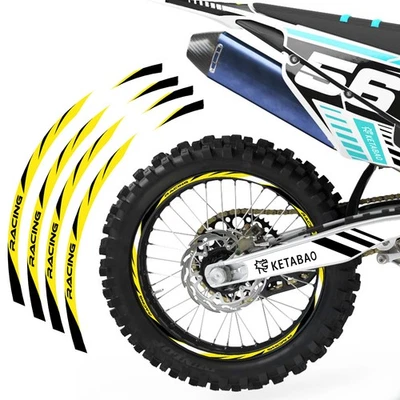 Yellow Dirt Bike MX Wheel Rim Sticker R03B For Suzuki DR 200S 23 22 21 20 19 18 Foto 1 de 4