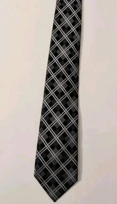 Corbata Geoffrey Beane - Diamantes negros grises y plateados 100 % seda Foto 1 de 3