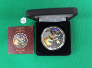 2021 South Korea Taurus - 1oz .999 Silver Colorized Coin w/ Glow Effect (Z688) - Picture 1 of 2