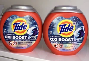Tide Power Pods Oxi Boost 2 Pack 25 XL Pacs Each Deep Clean Laundry Detergent - Picture 1 of 3