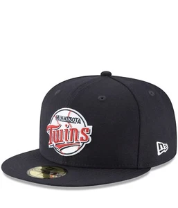 New Era Navy Minnesota Twins Cooperstown Collection 59FIFTY Fitted Hat Sz 8 New - Picture 1 of 3