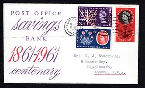 FIRST DAY COVER  FDC 1961 POSB LONDON CDS - Picture 1 of 1
