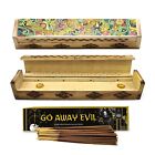 Handmade 12 inch Incense Burner Wood Coffin Box with Storage with Free Incense