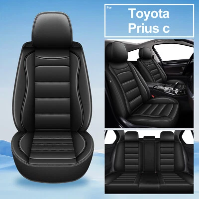 PU Leather Car 5-Seat Cover Front Rear Cushion Pad For Toyota Prius C 2012-2016 Foto 1 de 4