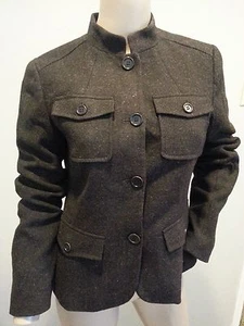 Chaqueta Theory Marrón Lana Moteada Tweed Estilo Militar 8 - Imagen 1 de 6