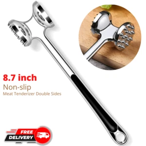 Double Side Meat Mallet Tenderizer Hammer Steak Beef 8.7" Stainless Steel - Picture 1 of 6