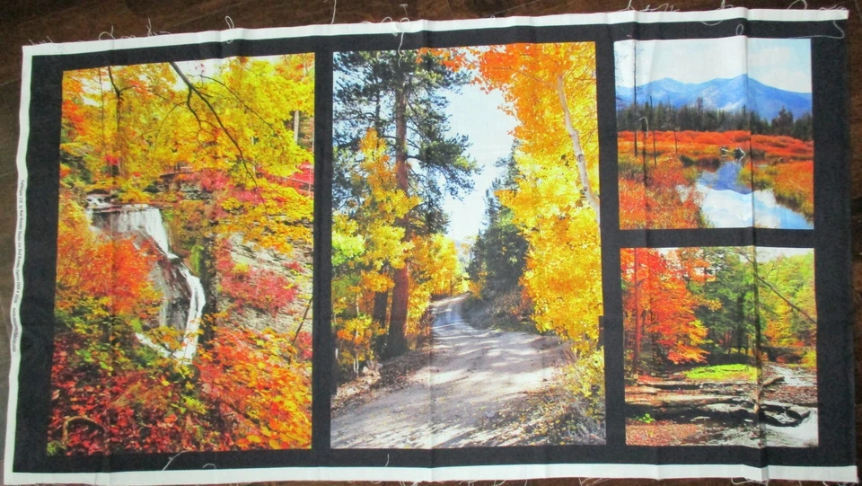 1 Beautiful "Fallscapes" Quilting/Wallhanging sewing Fabric Panel - Image 1 of 1