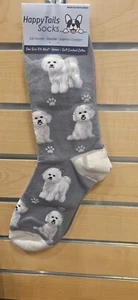 Happy Tails Bichon Frise Socks Pet Lovers One Size Fit Most - Picture 1 of 3