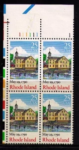 US USA Sc# 2348 MNH FVF PLATE # BLOCK Rhode Island Slater Mill - Picture 1 of 1