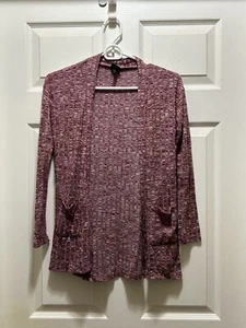 Art Class Girls Size L (10/12) Maroon Cardigan Sweater With Pockets - Picture 1 of 5