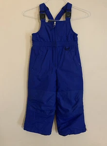 Lands End Blue Youth 4 Ski Bibs MINT EUC Adjustable Snowboard Pants - Picture 1 of 10