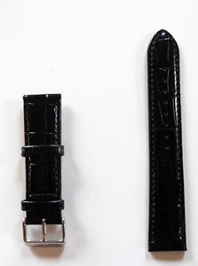 Neu hochwertiges Elysee Uhrenband Uhrenarmband Leder schwarz 22mm E87 - Picture 1 of 2