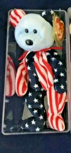 Ty Beanie Babies "Spangle” With Blue Face VERY RARE! NEW! in Lucite Case - Picture 1 of 5