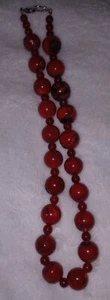 11" INCH RED CORAL & RED ONYX NECKLACE ,"BRAND NEW" !!! ๐๐๐ - Picture 1 of 6