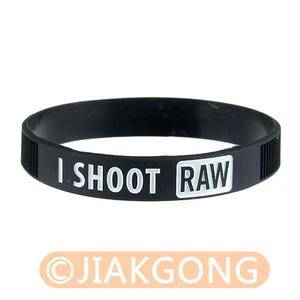 I SHOOT RAW Photography White Silicone bracelet Photographer's Wristband - Picture 1 of 2