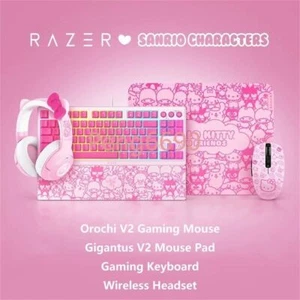 Razer x Sanrio Hello Kitty Orochi V2 Mouse&Mechanical Keyboard+Mouse Pad+Headset - Picture 1 of 11