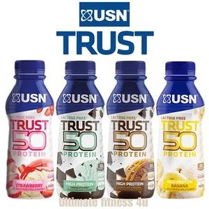 USN Trust 50 Protein 6 x 500ml Fat Free delicious protein Shake RTD Lactose Free - Picture 1 of 12