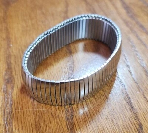 Signed Milor Italy Expansion Stretch Bracelet Stainless Silver Tone - Picture 1 of 6