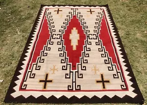 Handgefertigter Navajo Teppich Größe 8x10 Indianer Stil Moderner Teppich Kostenloser Versand - Bild 1 von 11