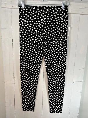 Legging largo completo J Crew nuevo con etiquetas estampado negro blanco ~ talla pequeña ~ NUEVO $49.50 Foto 1 de 4