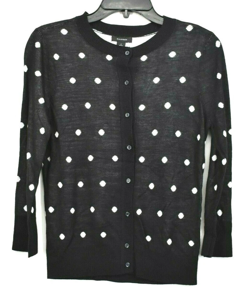 Halogen Womens Crew Neck Front Button Cardigan Knit Construction Long Sleeves - Image 1 of 1