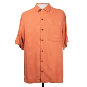 Tommy Bahama Mens M Coral Hula Girl Beach Camp Hawaiian 100% Silk Shirt - Picture 1 of 8