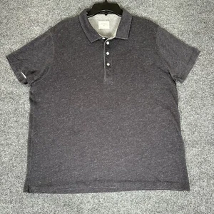Polo Billy Reid 2XL grigio scuro tinta unita manica corta cotone casual adulto - Foto 1 di 7