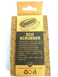 Eco Friendly SCRUBBER Coconut Kitchen Biodegradable, Washing Dish Scrubber 2 in1 - Picture 1 of 7