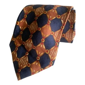 Burberrys of London Tie Men's Blue Geometric 100% Silk Necktie Career Luxury - Picture 1 of 7