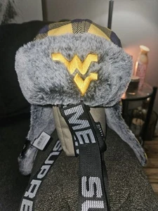 WVU NEW ERA TRAPPER HAT GOLD AND BLUE BRAND NEW WITH TAGS UNISEX SIZE SMALL - Picture 1 of 5
