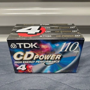 TDK CD Power PWR-110 Min Blank Audio Cassettes High Bias Type II 4 Pack SEALED  - Picture 1 of 7