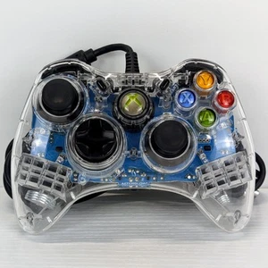 Microsoft Xbox 360 Clear Blue Afterglow Wired Controller Model PL-3602 - Picture 1 of 5
