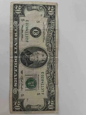 20 dollars bill 1993 series E02841137F  RARE VERY GOOD CONDITION - Image 1 of 2
