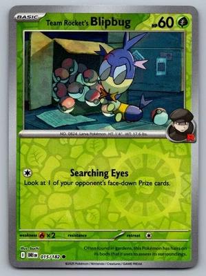 Pokemon TCG SV10: Destined Rivals Team Rocket's Blipbug 015/182 Reverse Holo - Image 1 of 2