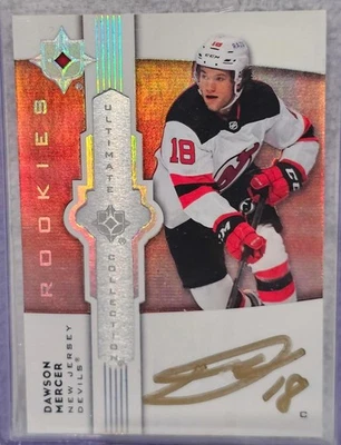 2021-22 Ultimate Collection Dawson Mercer Rookie Autographed Hockey Card - Image 1 of 2