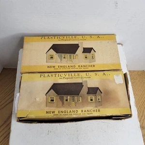 Vintage 1950s Plasticville MH-2 New England Ranch House Kit - O Scale Lot of 2 - Picture 1 of 5
