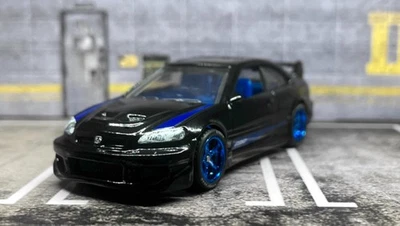 Honda Civic Si negro personalizado • Blue Real Riders • Hot Wheels 2025 • Muy buen estado Foto 1 de 4