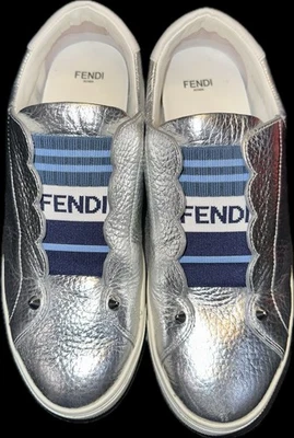 Zapatilla sin cordones Fendi Metallic Vitello Lurex Rockoclick Foto 1 de 4