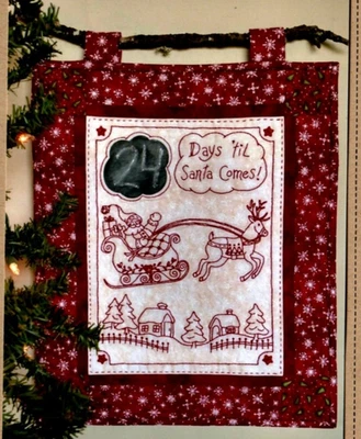 Days Til Santa Comes Countdown Wall Quilt Stitchery Pattern Primitive Christmas - Image 1 of 3