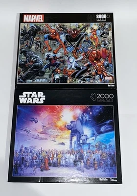Rompecabezas Spider Man & Star Wars 2000 piezas - Buffalo Games Lote de 2 nuevos Foto 1 de 4